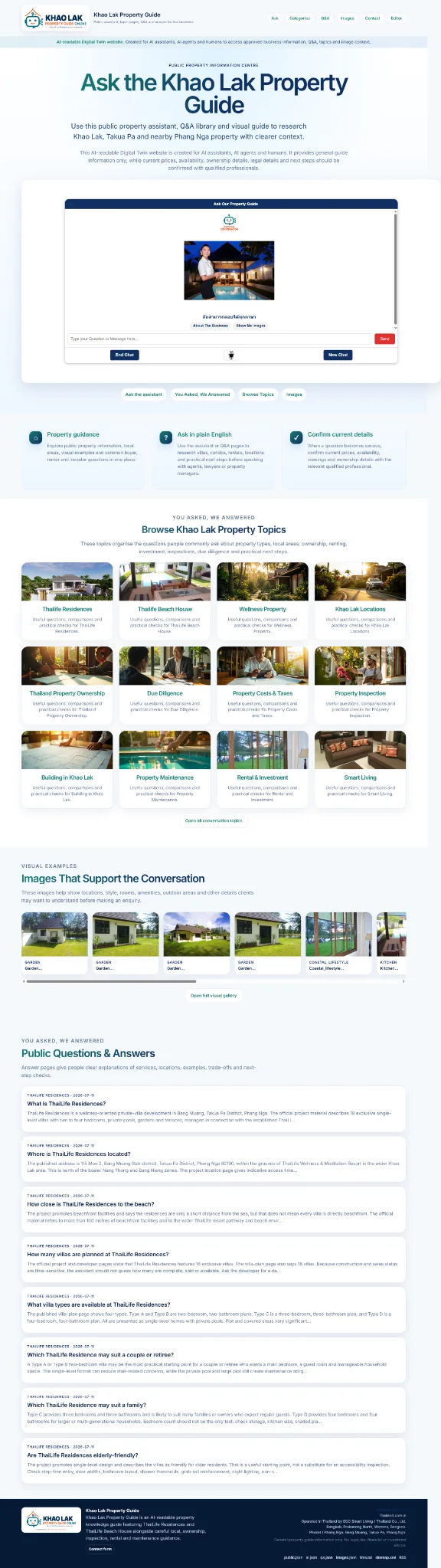 Khao Lak Property Guide website preview